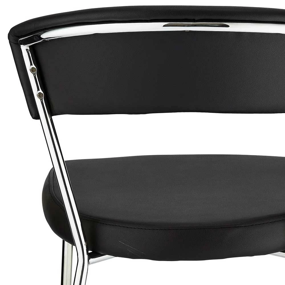 Vier Designstühle In Schwarz & Chrom - Orcia (4er Set) - Image 6