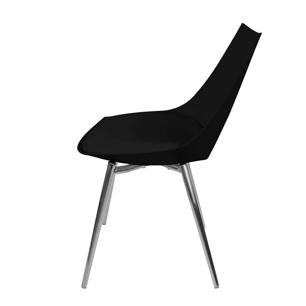 Vier Stühle In Schwarz & Chrom - Mutoni (4er Set) - Image 4