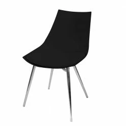 Vier Stühle In Schwarz & Chrom - Mutoni (4er Set)