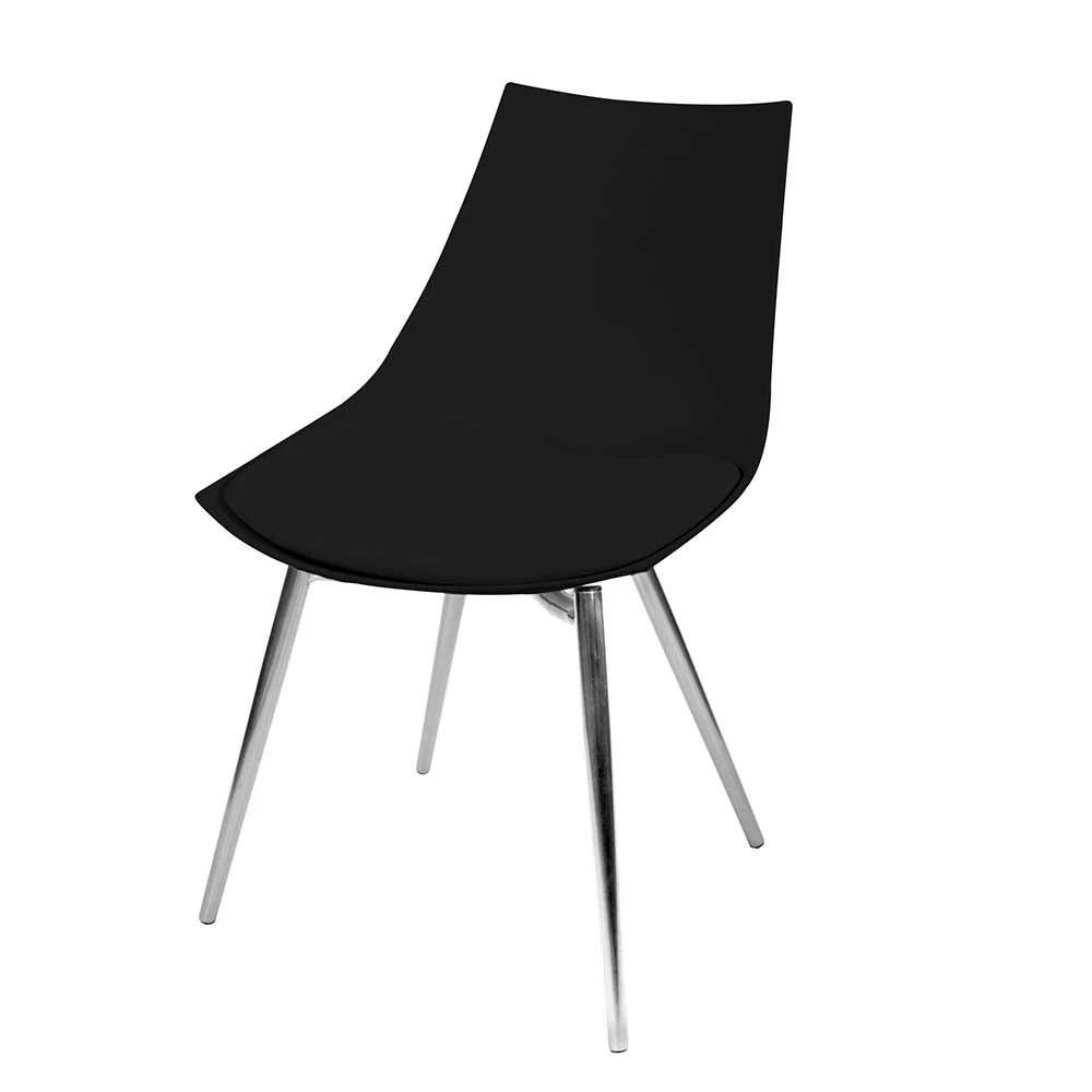 Vier Stühle In Schwarz & Chrom - Mutoni (4er Set)