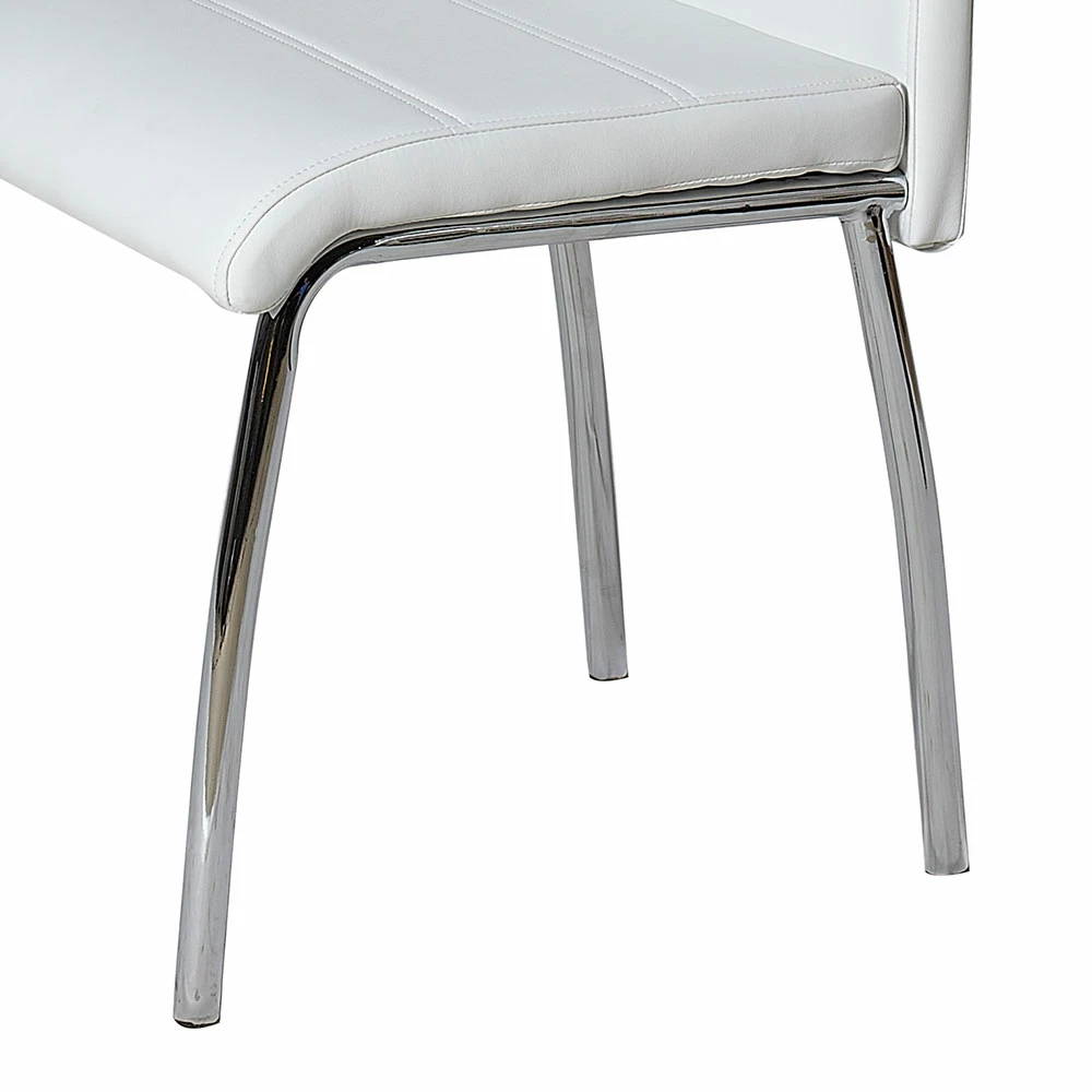 Weiße Kunstlederstühle Mit Chrom - Aylon (4er Set) - Image 4