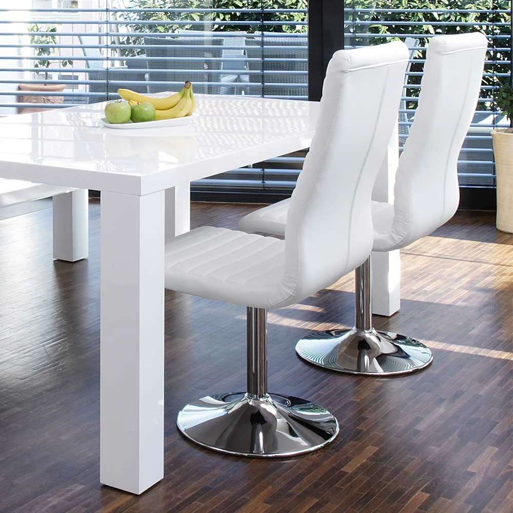 Weiße Stühle Drehbar - Basel (4er Set) - Image 3
