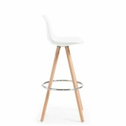 Weißer Bar Stuhl Mit Sitzschale - Rahia (2er Set) -Malott-Shop weisser bar stuhl mit sitzschale massivholz gestell rahia 02