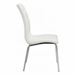 Weißer Küchenstuhl Aus Kunstleder - Oltervas (2er Set) 4 Weißer Küchenstuhl Aus Kunstleder - Oltervas (2er Set) -Malott-Shop weisser kuechenstuhl aus kunstleder mit gestell in chrom oltervas 02