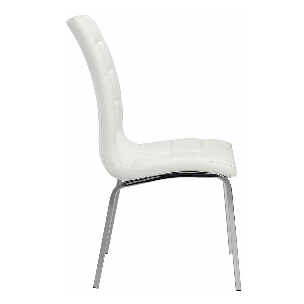 Weißer Küchenstuhl aus Kunstleder - Oltervas (2er Set) Weißer Küchenstuhl Aus Kunstleder - Oltervas (2er Set) -Malott-Shop weisser kuechenstuhl aus kunstleder mit gestell in chrom oltervas 02