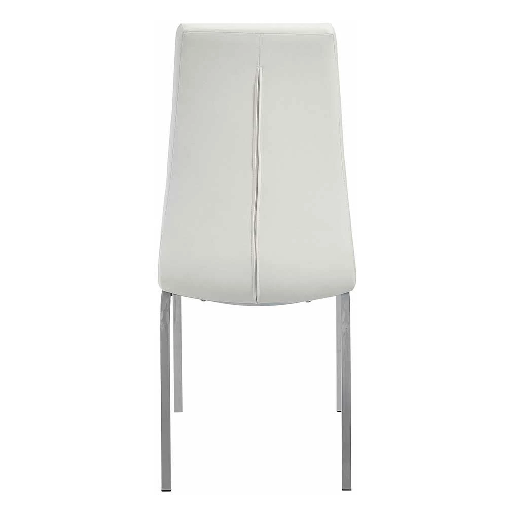 Weißer Küchenstuhl aus Kunstleder - Oltervas (2er Set) Weißer Küchenstuhl Aus Kunstleder - Oltervas (2er Set) -Malott-Shop weisser kuechenstuhl aus kunstleder mit gestell in chrom oltervas 03