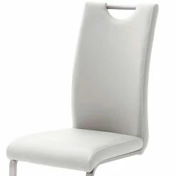 Weißer Kunstleder Stuhl Mit Griff Kanama & Schwinggestell Edelstahl (4er Set) 5 Weißer Kunstleder Stuhl Mit Griff Kanama & Schwinggestell Edelstahl (4er Set) -Malott-Shop weisser kunstleder stuhl mit griff schwinggestell edelstahl kanama 03