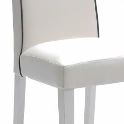 Weißer Kunstlederstuhl Mit Hoher Lehne Classimo & Holzgestell (2er Set) 5 Weißer Kunstlederstuhl Mit Hoher Lehne Classimo & Holzgestell (2er Set) -Malott-Shop weisser kunstlederstuhl mit hoher lehne holzgestell classimo 03