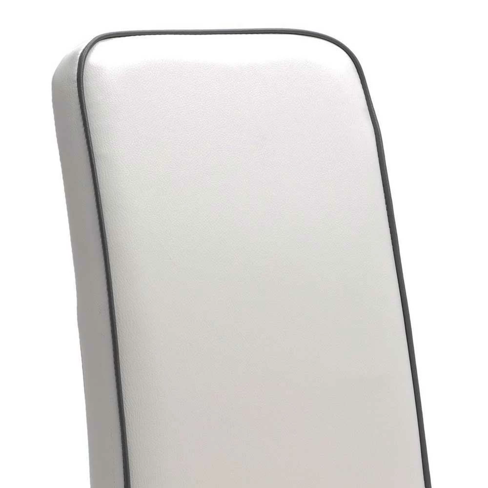 Weißer Kunstlederstuhl mit hoher Lehne Classimo & Holzgestell (2er Set) Weißer Kunstlederstuhl Mit Hoher Lehne Classimo & Holzgestell (2er Set) -Malott-Shop weisser kunstlederstuhl mit hoher lehne holzgestell classimo 04