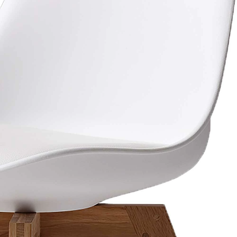 Weißer Schalenstuhl Für Esszimmer & Küche Monique Mit Holzgestell Eiche (2er Set) - Image 5