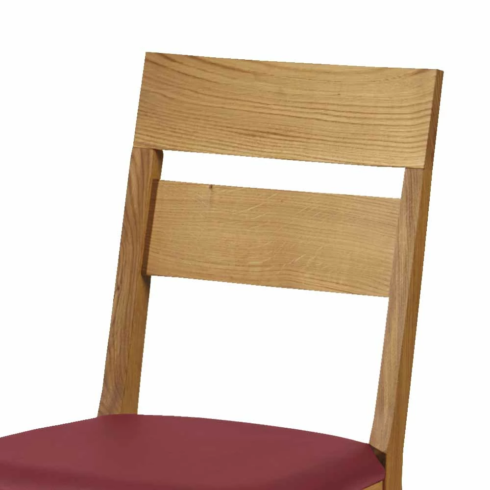 Wildeiche Stuhl Likes Mit Kunstleder Rot - Image 3