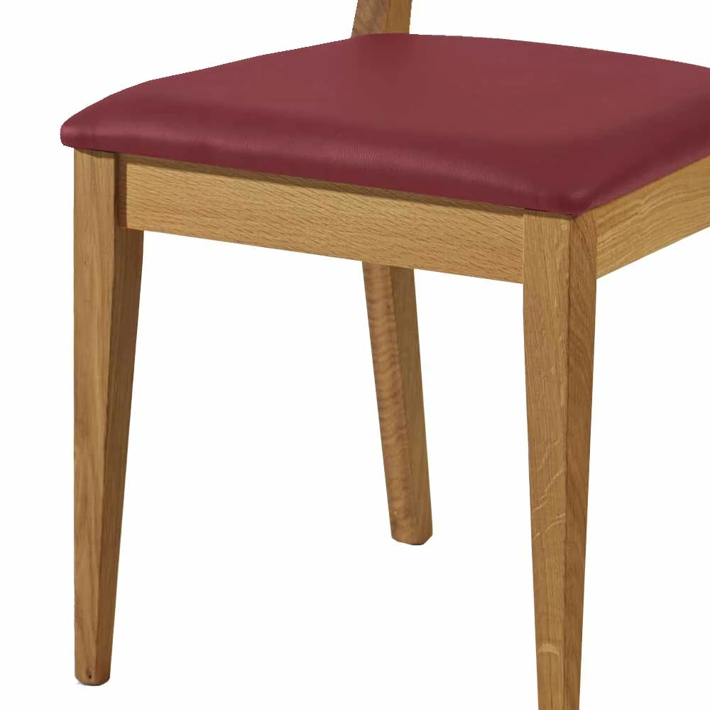Wildeiche Stuhl Likes Mit Kunstleder Rot - Image 4