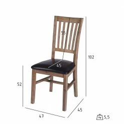 Zwei Massivholzstühle Aus Akazie - Nurelia (2er Set) -Malott-Shop zwei massivholzstuehle aus akazie mit sitz kunstleder nurelia 05